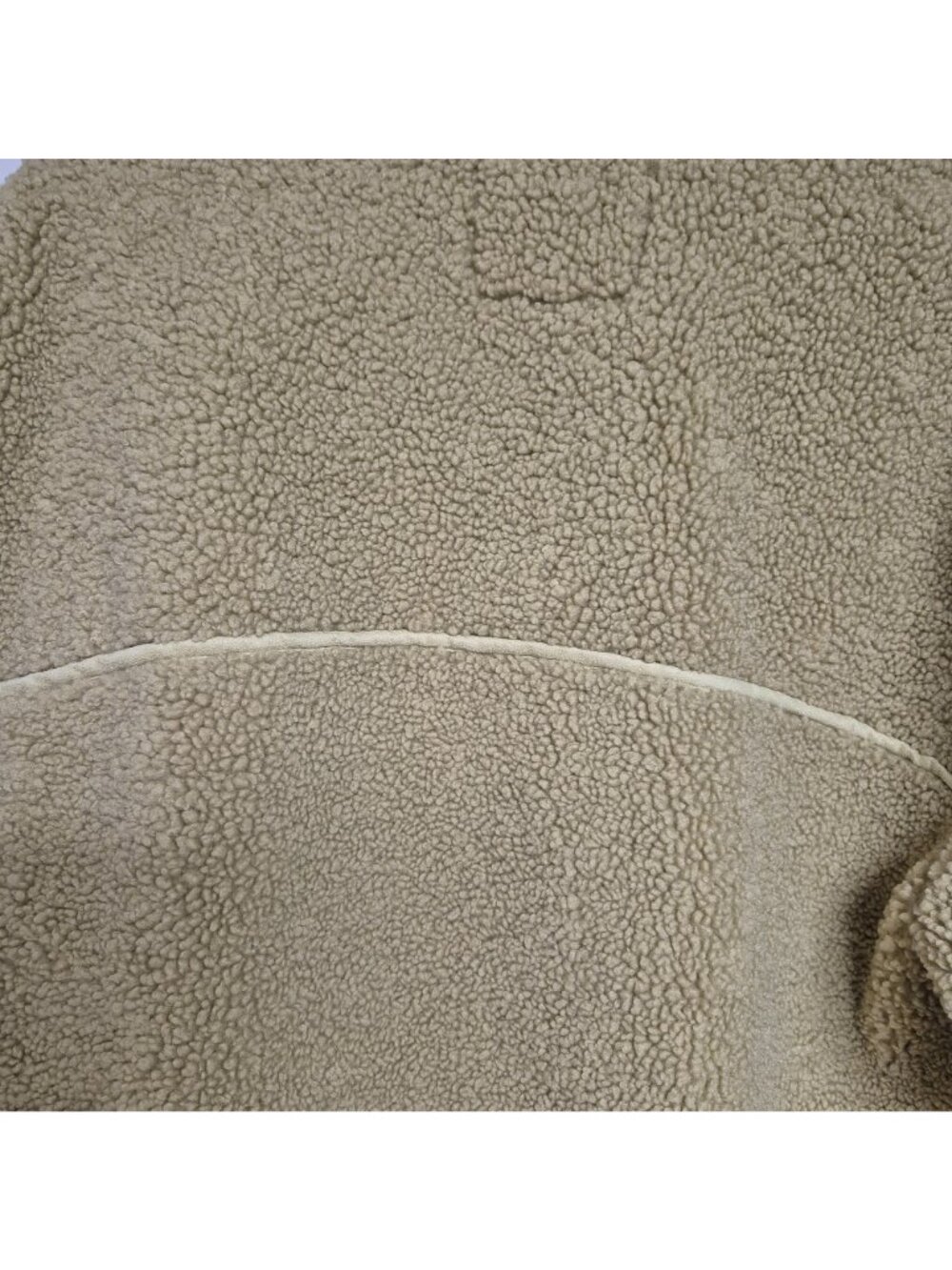 Zara Beige Faux Shearling Snap-Button Coat With Front Pockets - Picture 8 of 8